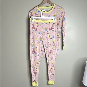 Little Sleepies Pink Pajama Set with Bunny Print Kids 16